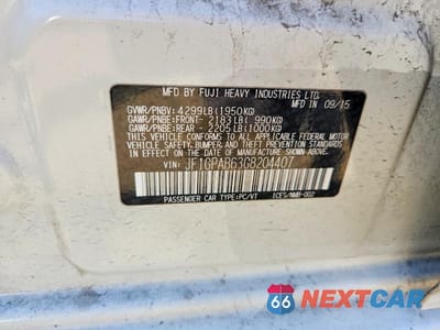 Zdjęcie 12 z 12 samochodu: 2016 SUBARU IMPREZA PREMIUM VIN:JF1GPAB63G8204407 - miniatura