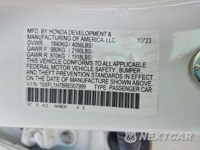 Zdjęcie 13 z 13 samochodu: 2024 HONDA CIVIC EXL VIN:19XFL1H78RE007999 - miniatura