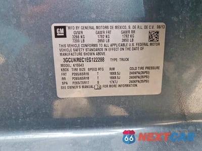 Zdjęcie 12 z 12 samochodu: 2014 CHEVROLET SILVERADO K1500 LT VIN:3GCUKREC1EG122288 - miniatura