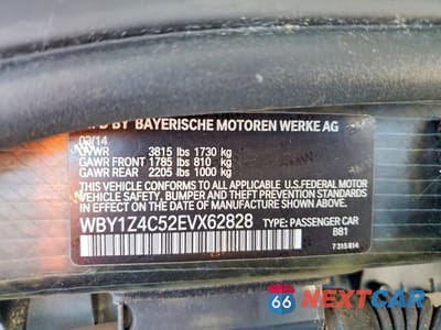 Zdjęcie 12 z 12 samochodu: 2014 BMW I3 REX VIN:WBY1Z4C52EVX62828 - miniatura