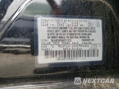 Zdjęcie 12 z 12 samochodu: 2017 NISSAN SENTRA SV VIN:3N1AB7AP8HY311313 - miniatura