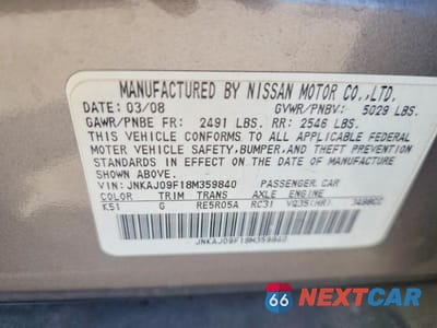 Zdjęcie 12 z 12 samochodu: 2008 INFINITI EX35 BASE VIN:JNKAJ09F18M359840 - miniatura