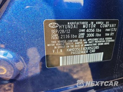 Zdjęcie 12 z 12 samochodu: 2013 HYUNDAI ELANTRA GT BASE VIN:KMHD35LE4DU052285 - miniatura