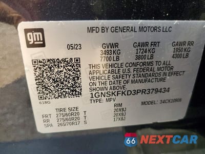 Zdjęcie 13 z 13 samochodu: 2023 CHEVROLET SUBURBAN K1500 PREMIER VIN:1GNSKFKD3PR379434 - miniatura