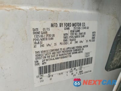 Zdjęcie 13 z 13 samochodu: 2015 FORD EDGE SEL VIN:2FMTK4J98FBB00779 - miniatura