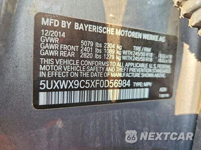 Zdjęcie 13 z 13 samochodu: 2015 BMW X3 XDRIVE28I VIN:5UXWX9C5XF0D56984 - miniatura