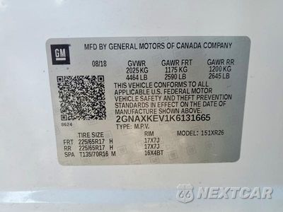 Zdjęcie 13 z 13 samochodu: 2019 CHEVROLET EQUINOX LT VIN:2GNAXKEV1K6131665 - miniatura