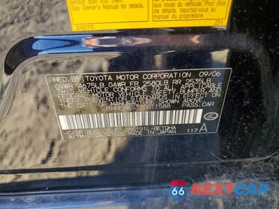 Zdjęcie 12 z 12 samochodu: 2007 LEXUS GS 350 BASE VIN:JTHBE96S370011588 - miniatura