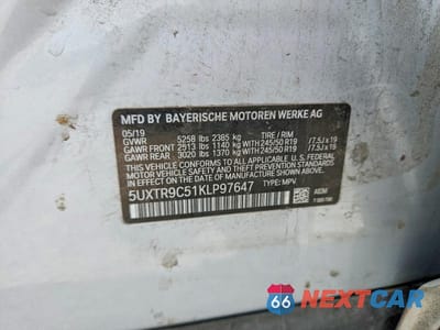 Zdjęcie 13 z 13 samochodu: 2019 BMW X3 XDRIVE30I VIN:5UXTR9C51KLP97647 - miniatura