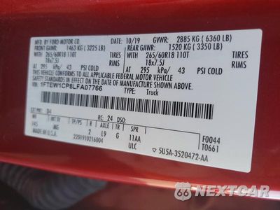 Zdjęcie 12 z 12 samochodu: 2020 FORD F150 SUPERCREW VIN:1FTEW1CP8LFA07766 - miniatura