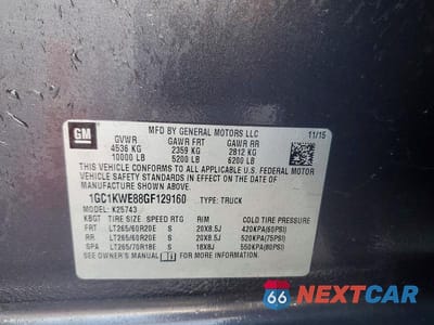 Zdjęcie 12 z 12 samochodu: 2016 CHEVROLET SILVERADO K2500 HEAVY DUTY LTZ VIN:1GC1KWE88GF129160 - miniatura