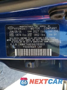Zdjęcie 13 z 13 samochodu: 2017 HYUNDAI ACCENT SE VIN:KMHCT4AE6HU180803 - miniatura