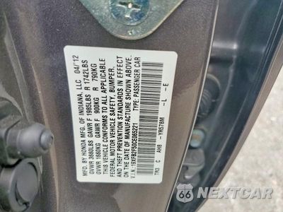 Zdjęcie 12 z 12 samochodu: 2012 HONDA CIVIC LX VIN:19XFB2F50CE065221 - miniatura