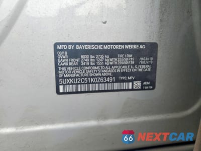 Zdjęcie 12 z 12 samochodu: 2019 BMW X6 XDRIVE35I VIN:5UXKU2C51K0Z63491 - miniatura