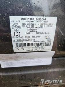 Zdjęcie 13 z 13 samochodu: 2020 FORD EXPLORER LIMITED VIN:1FMSK8FH8LGA65166 - miniatura