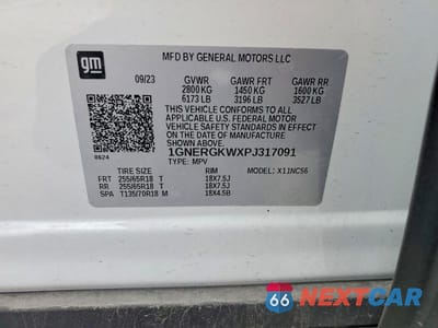 Zdjęcie 13 z 13 samochodu: 2023 CHEVROLET TRAVERSE LT VIN:1GNERGKWXPJ317091 - miniatura
