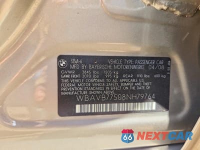 Zdjęcie 13 z 13 samochodu: 2008 BMW 335 I VIN:WBAVB77508NH79764 - miniatura