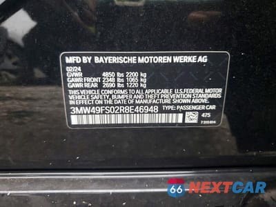 Zdjęcie 12 z 12 samochodu: 2024 BMW M340I VIN:3MW49FS02R8E46948 - miniatura