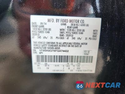Zdjęcie 13 z 13 samochodu: 2015 FORD EXPLORER SPORT VIN:1FM5K8GT6FGA74422 - miniatura
