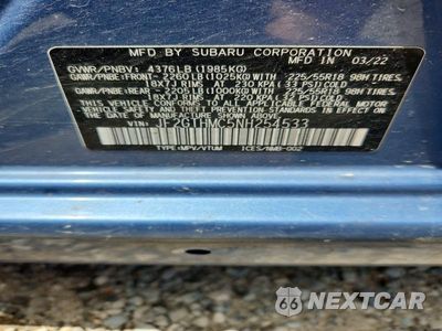 Zdjęcie 13 z 13 samochodu: 2022 SUBARU CROSSTREK LIMITED VIN:JF2GTHMC5NH254533 - miniatura