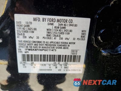 Zdjęcie 13 z 13 samochodu: 2023 FORD EXPLORER LIMITED VIN:1FMSK8FH6PGC11473 - miniatura