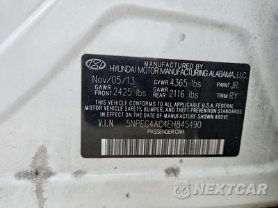 Zdjęcie 12 z 12 samochodu: 2014 HYUNDAI SONATA LIMITED VIN:5NPEC4AC4EH845490 - miniatura