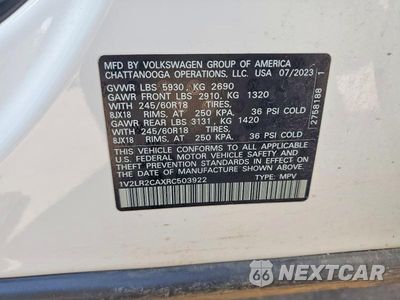 Zdjęcie 14 z 14 samochodu: 2024 VOLKSWAGEN ATLAS LAUNCH MODEL VIN:1V2LR2CAXRC503922 - miniatura