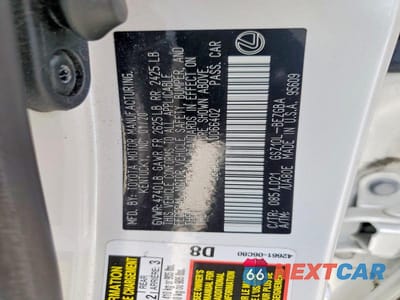 Zdjęcie 12 z 12 samochodu: 2020 LEXUS ES 350 VIN:58ADZ1B11LU066402 - miniatura