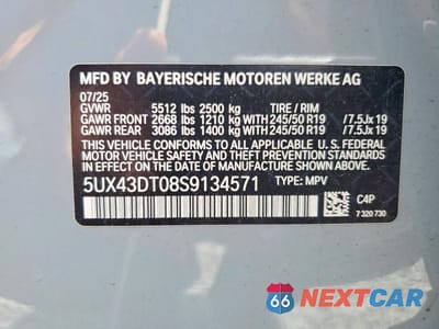 Zdjęcie 13 z 13 samochodu: 2025 BMW X4 M40I VIN:5UX43DT08S9134571 - miniatura
