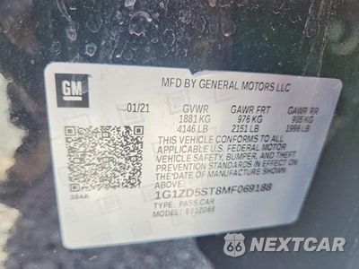 Zdjęcie 12 z 12 samochodu: 2021 CHEVROLET MALIBU LT VIN:1G1ZD5ST8MF069188 - miniatura