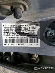Zdjęcie 12 z 12 samochodu: 2009 HONDA CIVIC GX VIN:1HGFA46559L000879 - miniatura