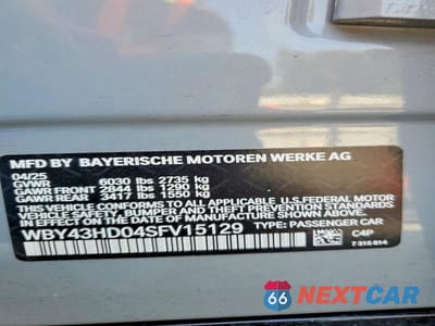Zdjęcie 12 z 12 samochodu: 2025 BMW I4 XDRIVE 40 VIN:WBY43HD04SFV15129 - miniatura