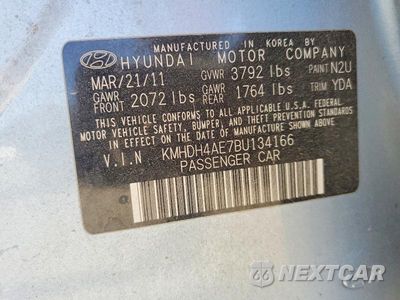 Zdjęcie 12 z 12 samochodu: 2011 HYUNDAI ELANTRA GLS VIN:KMHDH4AE7BU134166 - miniatura