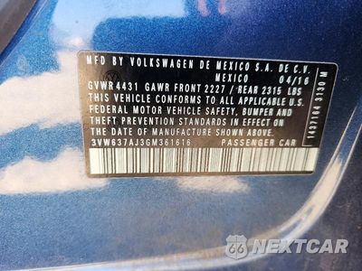 Zdjęcie 12 z 12 samochodu: 2016 VOLKSWAGEN JETTA HYBRID VIN:3VW637AJ3GM361616 - miniatura