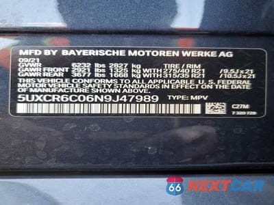 Zdjęcie 14 z 14 samochodu: 2022 BMW X5 XDRIVE40I VIN:5UXCR6C06N9J47989 - miniatura
