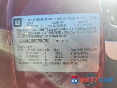 Zdjęcie 13 z 13 samochodu: 2007 CHEVROLET HHR LT VIN:3GNDA23D67S509769 - miniatura