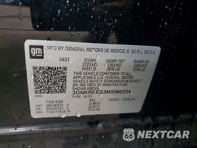Zdjęcie 13 z 13 samochodu: 2021 CHEVROLET BLAZER RS VIN:3GNKBERS3MS560234 - miniatura