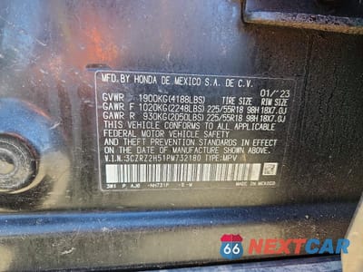 Zdjęcie 13 z 13 samochodu: 2023 HONDA HR-V SPORT VIN:3CZRZ2H51PM732180 - miniatura