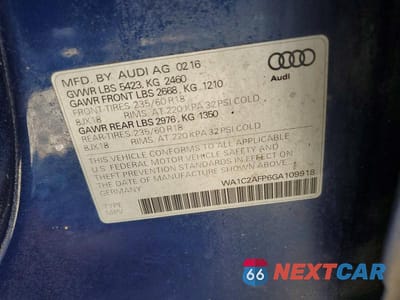 Zdjęcie 13 z 13 samochodu: 2016 AUDI Q5 PREMIUM VIN:WA1C2AFP6GA109918 - miniatura