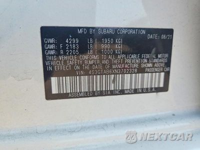 Zdjęcie 12 z 12 samochodu: 2022 SUBARU IMPREZA VIN:4S3GTAB6XN3702328 - miniatura