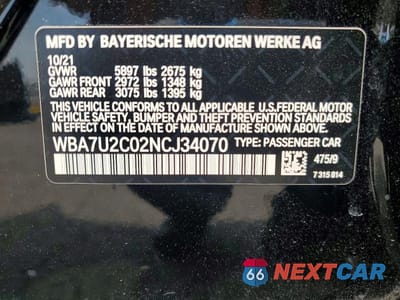 Zdjęcie 13 z 13 samochodu: 2022 BMW 750 XI VIN:WBA7U2C02NCJ34070 - miniatura