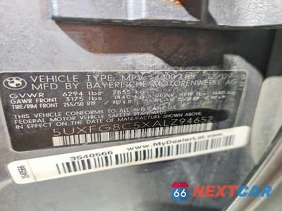 Zdjęcie 13 z 13 samochodu: 2010 BMW X6 XDRIVE50I VIN:5UXFG8C5XALZ94652 - miniatura