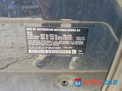 Zdjęcie 14 z 14 samochodu: 2023 BMW X5 M50I VIN:5UXJU4C01P9N45981 - miniatura