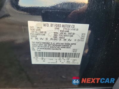 Zdjęcie 13 z 13 samochodu: 2012 FORD EXPLORER XLT VIN:1FMHK8D89CGA38278 - miniatura