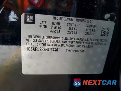 Zdjęcie 12 z 12 samochodu: 2015 CADILLAC CTS LUXURY COLLECTION VIN:1G6AR5S33F0137461 - miniatura