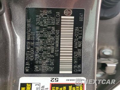 Zdjęcie 12 z 12 samochodu: 2022 TOYOTA CAMRY SE VIN:4T1G11AK8NU682400 - miniatura