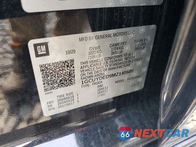 Zdjęcie 12 z 12 samochodu: 2021 CHEVROLET SILVERADO VIN:1GCUYDED9MZ140689 - miniatura