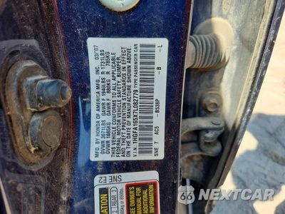 Zdjęcie 12 z 12 samochodu: 2007 HONDA CIVIC LX VIN:1HGFA165X7L082779 - miniatura