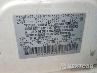 Zdjęcie 12 z 12 samochodu: 2017 NISSAN SENTRA SV VIN:3N1AB7AP5HY332586 - miniatura
