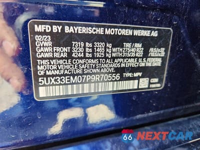 Zdjęcie 13 z 13 samochodu: 2023 BMW X7 M60I VIN:5UX33EM07P9R70556 - miniatura